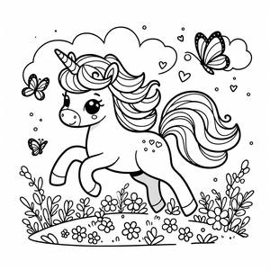 Pagina da Colorare di Unicorno Magico