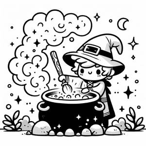 Pagina da Colorare del Mago Magico