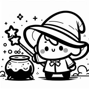 Pagina da Colorare del Mago Magico