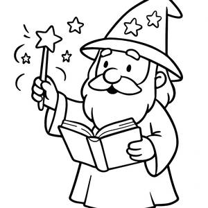 Pagina da Colorare del Mago Magico