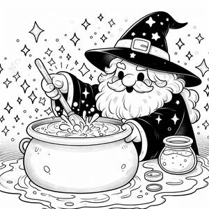 Magical Wizard Coloring Page