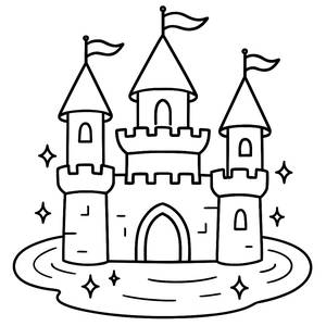 Majestic Castle Coloring Page