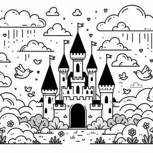 Pagina da Colorare del Castello Maestoso