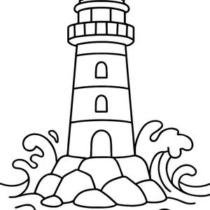 Pagina da Colorare del Faro Maestoso