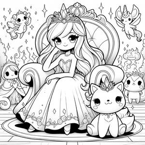 Majestic Princess Coloring Page for Kids