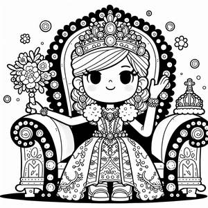 Page à Colorier de la Reine Majestueuse