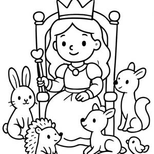 Página para Colorir da Rainha Majestosa