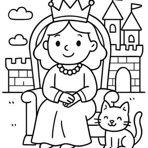 Majestic Queen Coloring Page