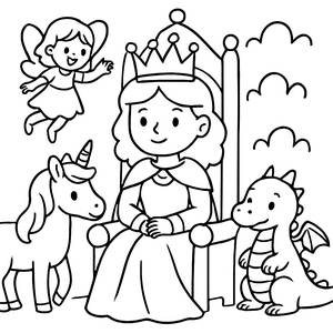 Majestic Queen Coloring Page
