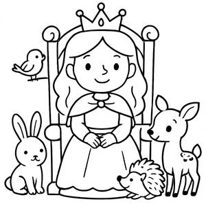 Pagina da Colorare della Regina Maestosa