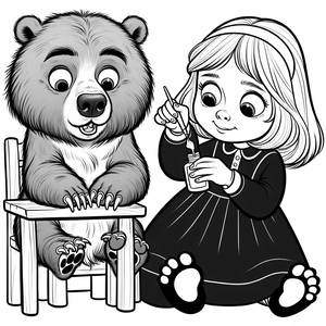 Page à Colorier Masha et Michka : Surprise Vernis à Ongles !