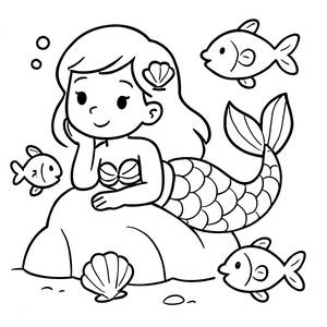 Página para Colorear de Sirena: ¡Sumérgete en la Diversión Submarina!