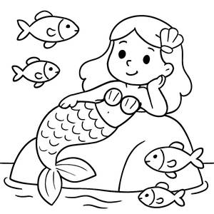 Mermaid Magic Coloring Page