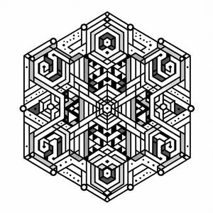 Раскраска с Гипнотизирующим Геометрическим Узором