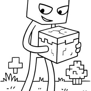 Mischievous Enderman Coloring Page