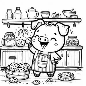 Mummy Pig Backt Kekse Malvorlage