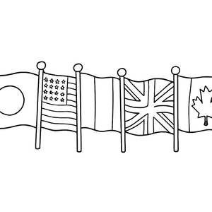 National Flags Coloring Page