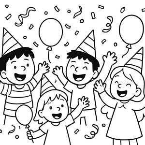 Malvorlage zur Neujahrsfeier