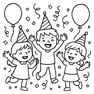 Pagina da Colorare di Celebrazione di Capodanno