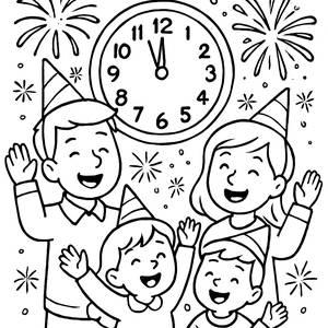 Malvorlage zur Neujahrsfeier
