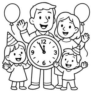 New Year Countdown Coloring Page
