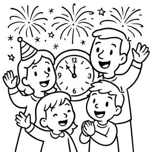 New Year Countdown Coloring Page