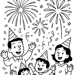 New Year's Celebration Coloring Page