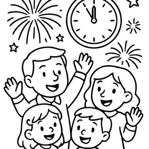 New Year's Eve Celebration Coloring Page