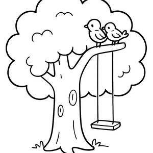 Oak Tree Swing Coloring Page