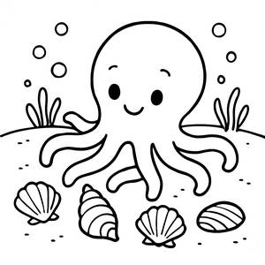 Octopus Coloring Page: Playful Sea Fun!