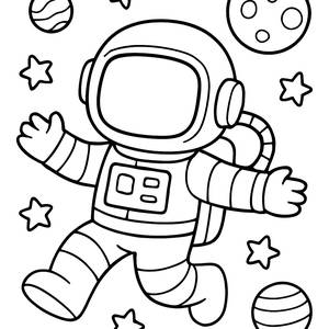 Außerhalb dieser Welt: Astronaut Malvorlage