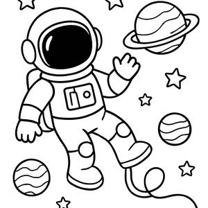 Out of This World: Astronaut Coloring Page