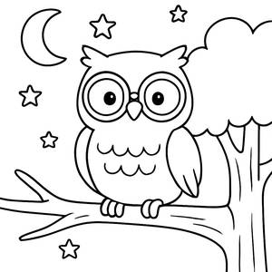 Owl in Glasses Coloring Page