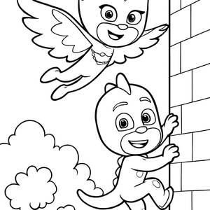 Owlette Soars Above the Trees - Free Printable Coloring Page