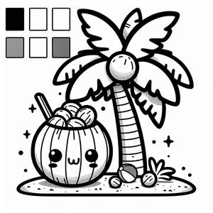 Spaßige Palmbaum Ausmalbild!