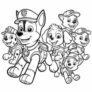 Página para Colorear de Paw Patrol: ¡Chase Lidera la Misión!