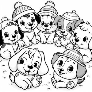 Paw Patrol Pups Coloring Page - Circle of Smiles