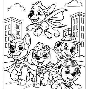 Paw Patrol Superhelden Welpen Malblatt