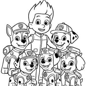 Malvorlage des Paw Patrol Teams auf Abenteuer
