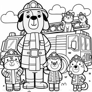 Pagina da Colorare del Team Paw Patrol