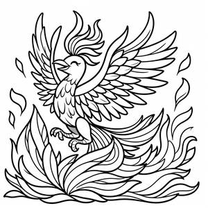 Pagina da Colorare del Fenice in Ascesa