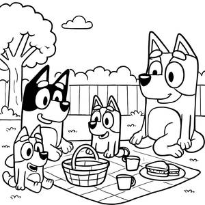 Picknick Spaß: Malvorlage von Bandit und Chilli