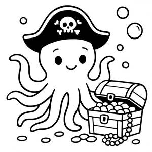 Piraten-Oktopus Malvorlage