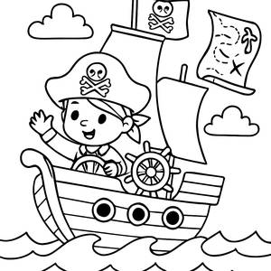 Piraten-Schiff Abenteuer Malvorlage