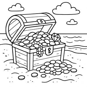 Pirate Treasure Chest Coloring Page