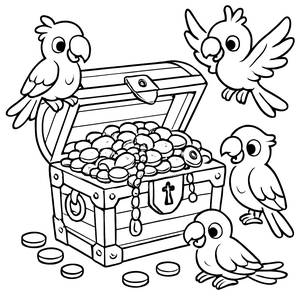 Piraten Schatztruhe Ausmalbild