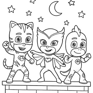 Раскраска Приключения на Крыше PJ Masks