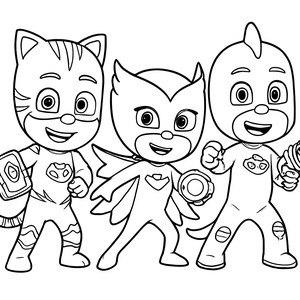 Раскраска Супергероев PJ Masks