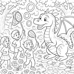 Página para Colorir: Dragão Brincalhão
