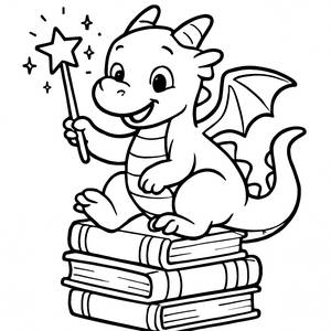 Pagina da Colorare Drago Giocoso